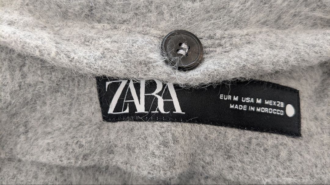 ZARA　アルパカ混紡　グレー　ケープコート　ポンチョ　マント