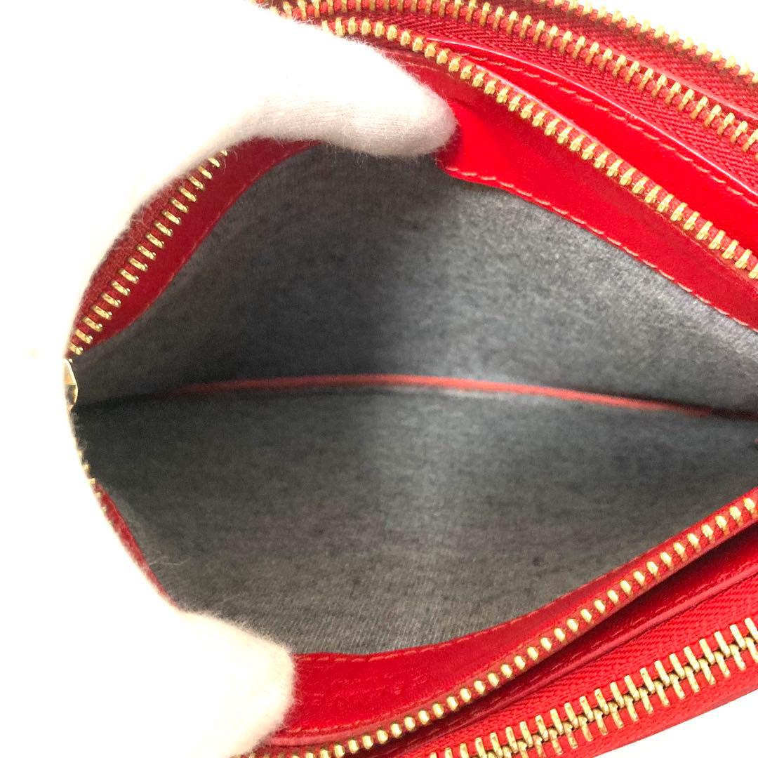 CELINE セリーヌ トリオ　ショルダーバッグ　レザー　赤　レッド 旧ロゴ