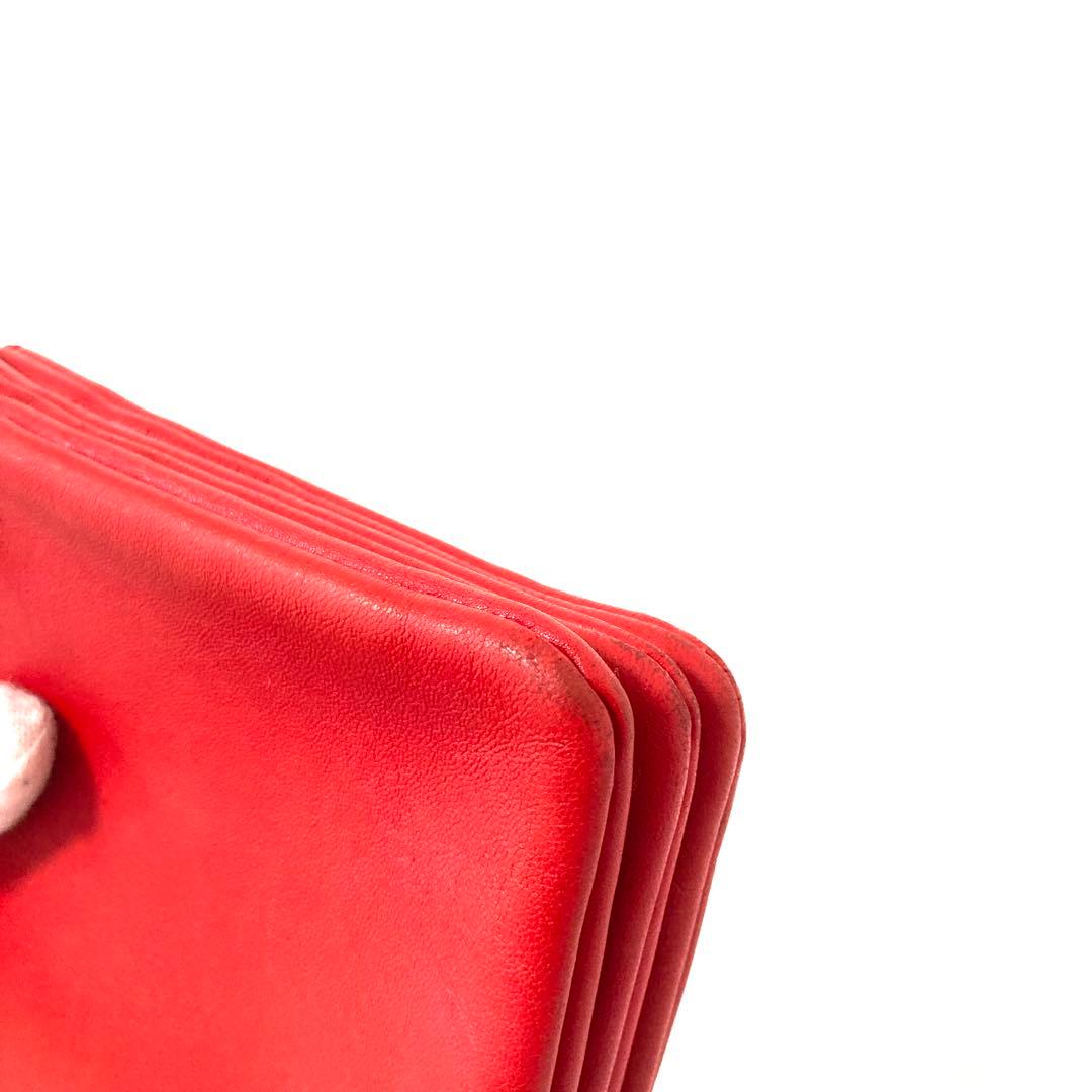 CELINE セリーヌ トリオ　ショルダーバッグ　レザー　赤　レッド 旧ロゴ