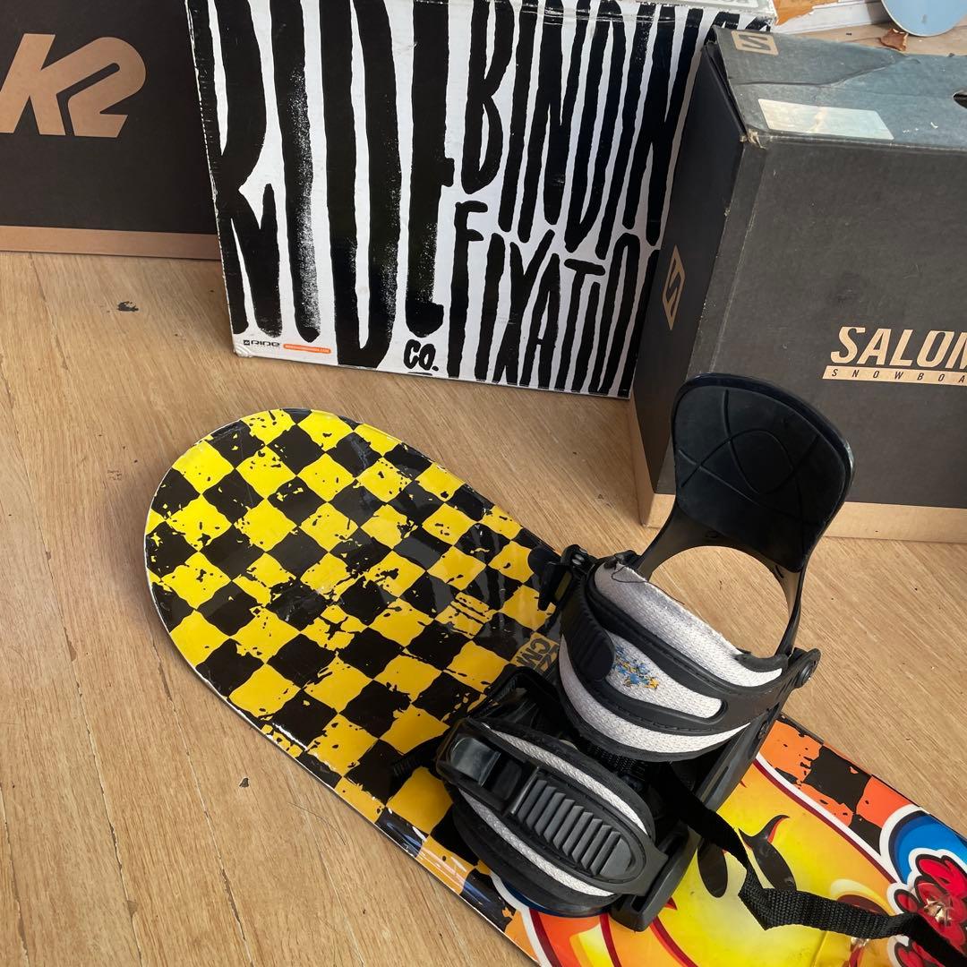WI×SALOMON　キッズスノーボードセット　サロモンバイン付4点セット