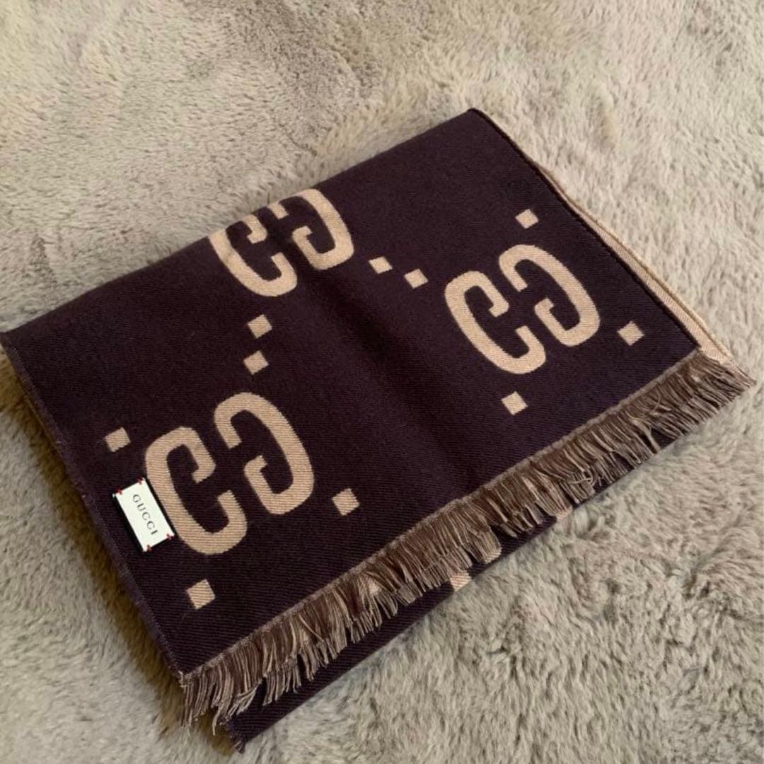 GGジャカード ウールシルク スカーフ
