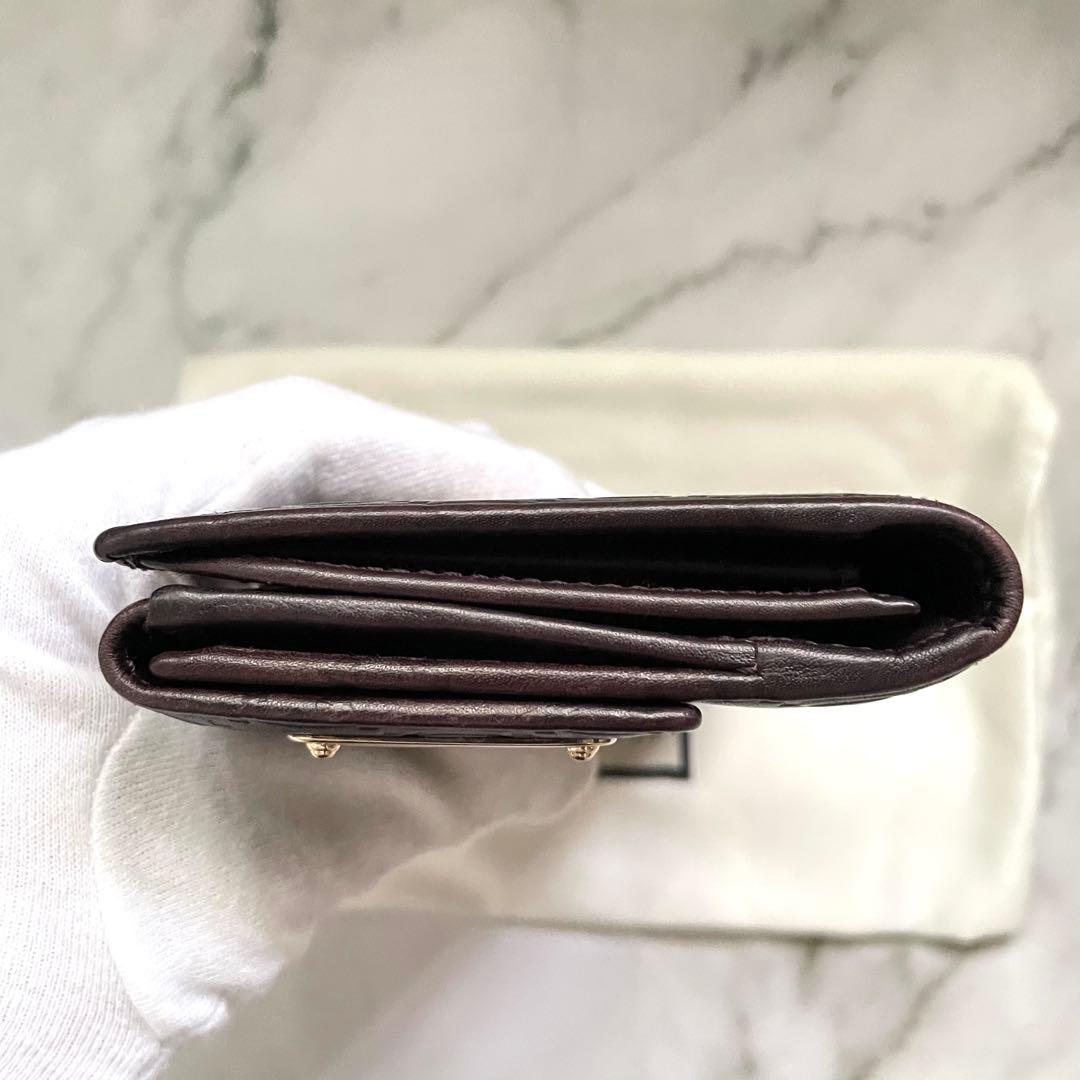 GUCCI グッチ　長財布　シマレザー　ロゴプレート 美品　0122-④