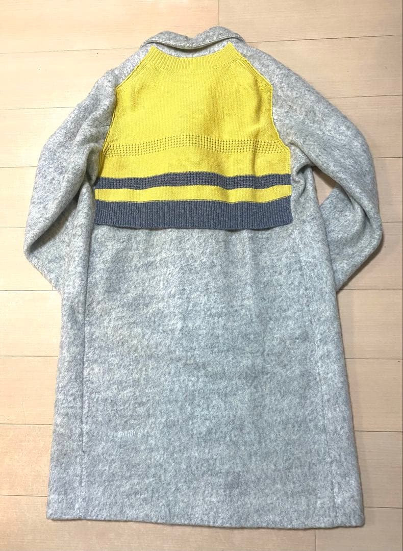 【未使用タグ付】BLANC basque ニット 切替え チェスターコート