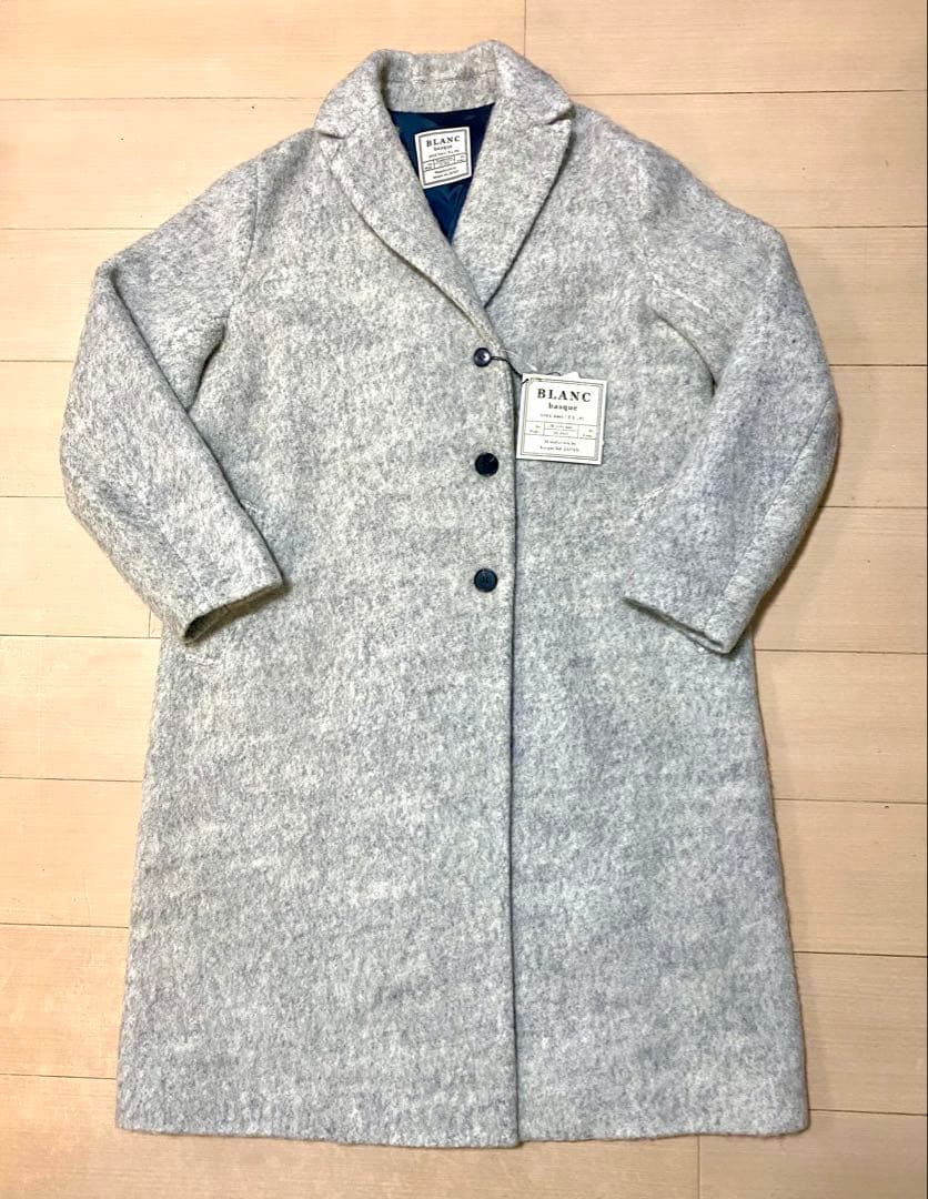 【未使用タグ付】BLANC basque ニット 切替え チェスターコート