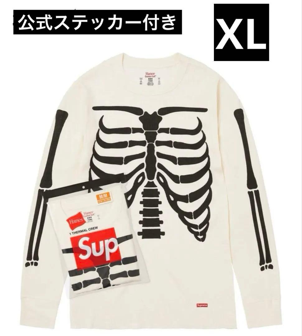 【新品】Supreme Hanes Bones Thermal Crew XL白