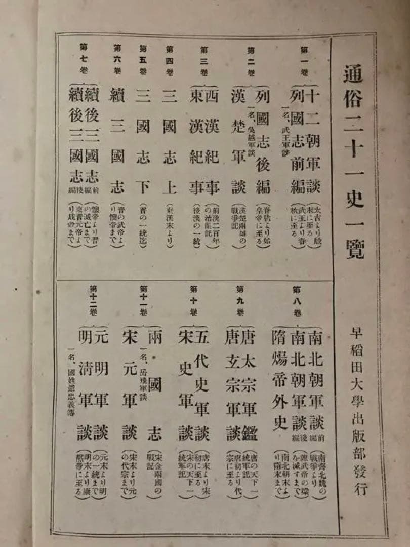 【古書古本】通俗二十一史　全12冊揃い