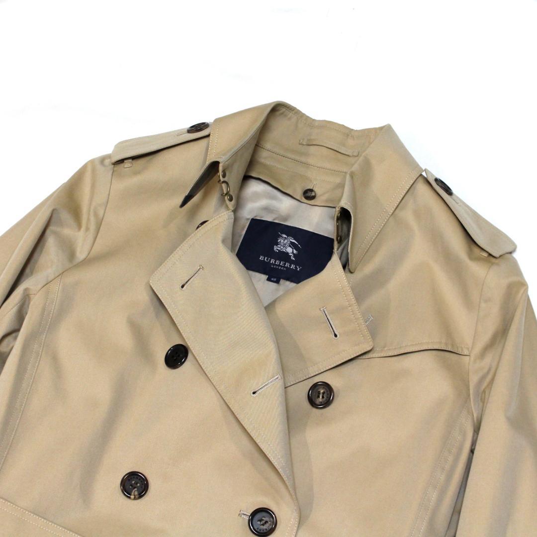 超美品 バーバリーロンドン トレンチコート 48 ライナー付 チェック裏地 襟裏