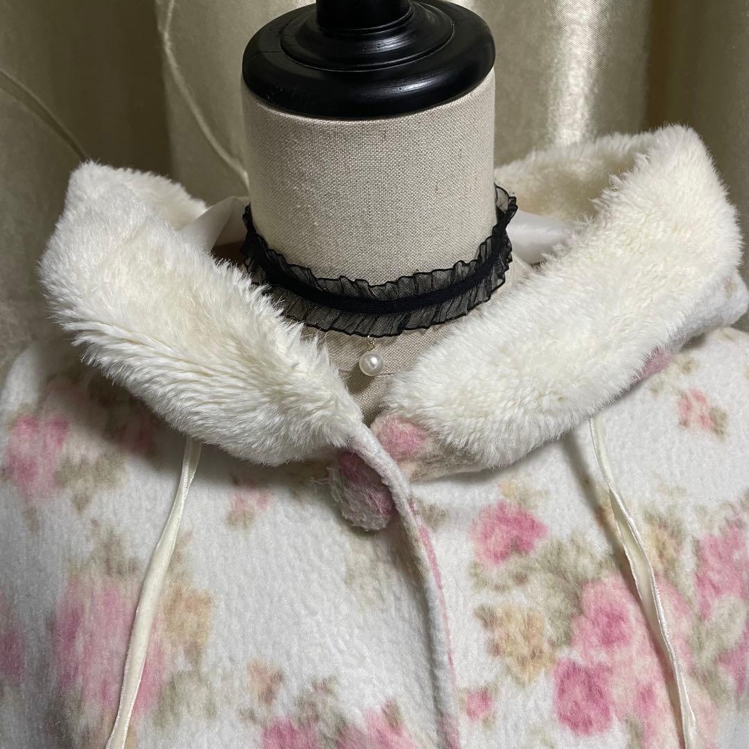 リズリサ フード付きポンチョ 花柄 リボン フェアリーグランジ