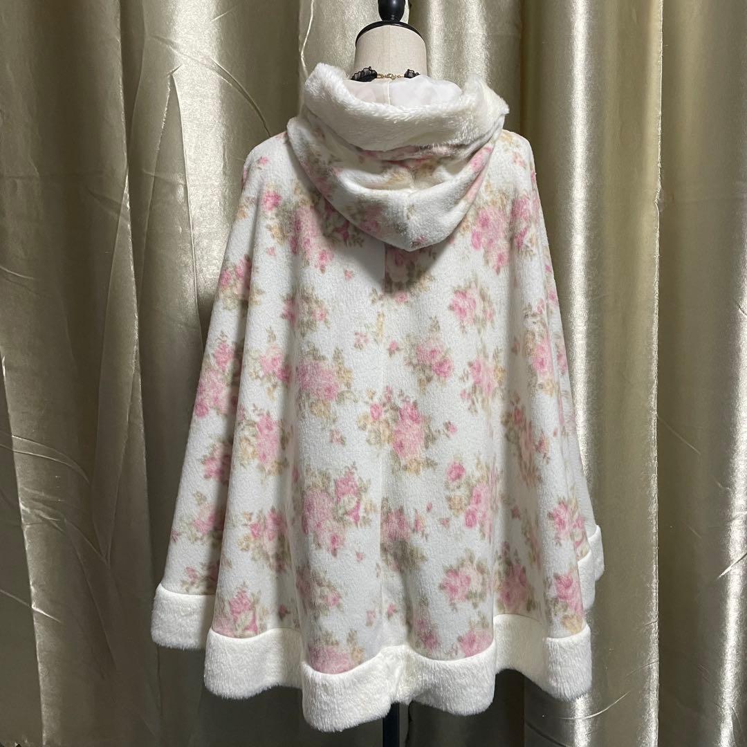リズリサ フード付きポンチョ 花柄 リボン フェアリーグランジ