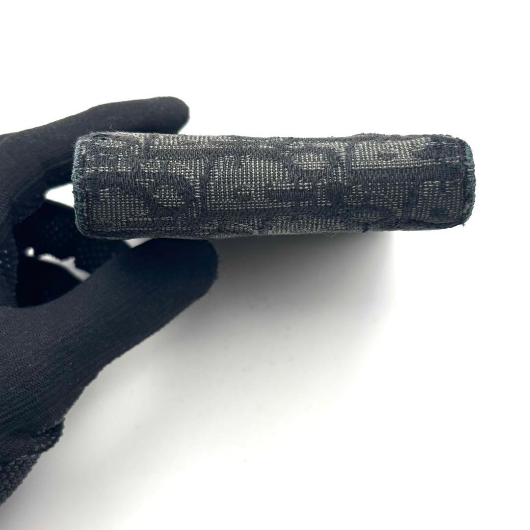 ディオール 二つ折り財布 オブリーク ジャガード トロッター キャンバス グレー