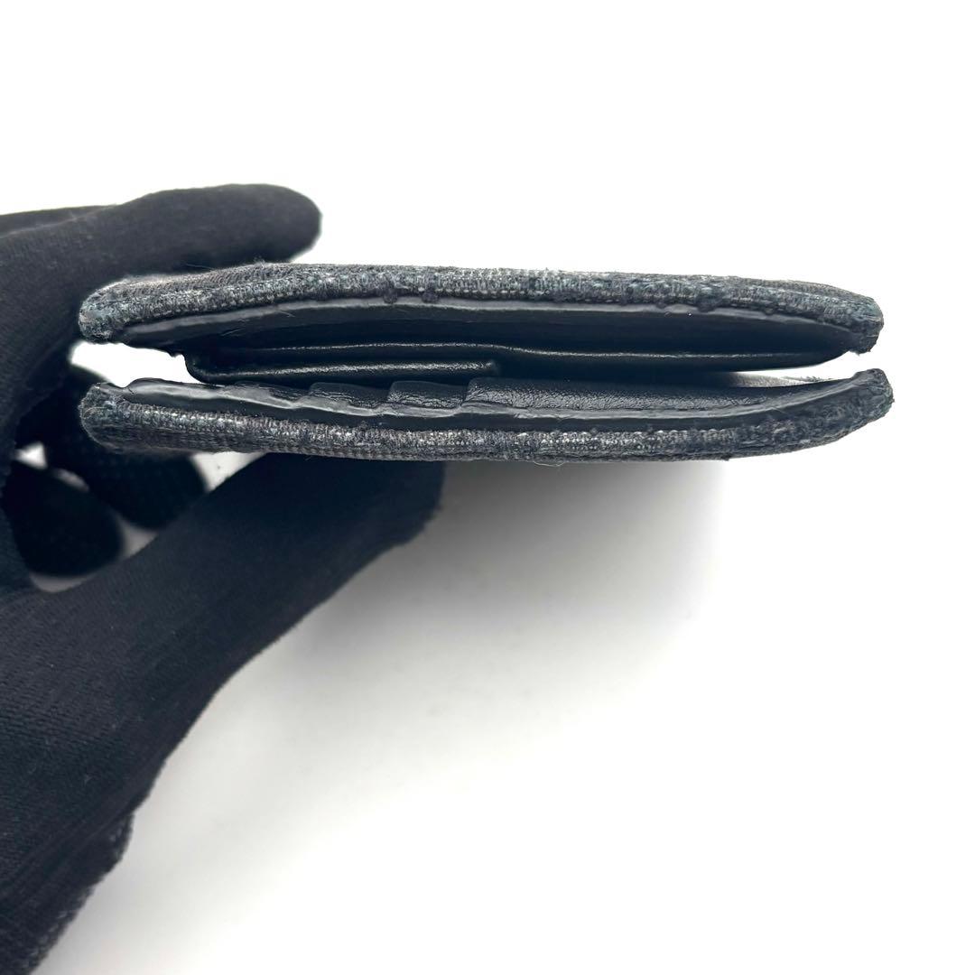 ディオール 二つ折り財布 オブリーク ジャガード トロッター キャンバス グレー