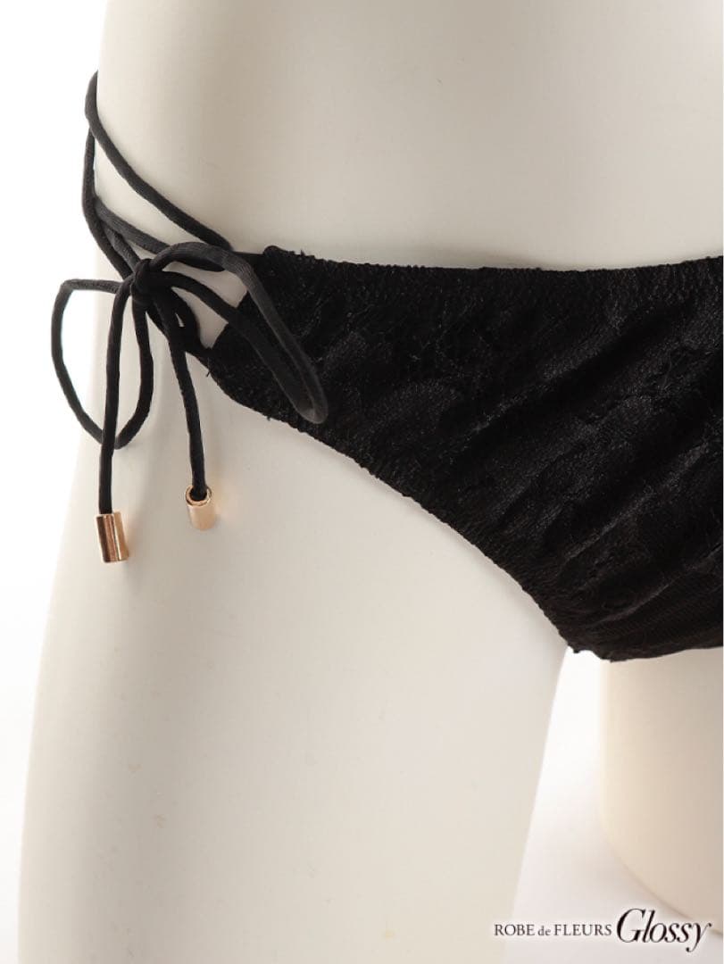 【完売品】ROBE de FLEURS Glossy Lacy zip 水着