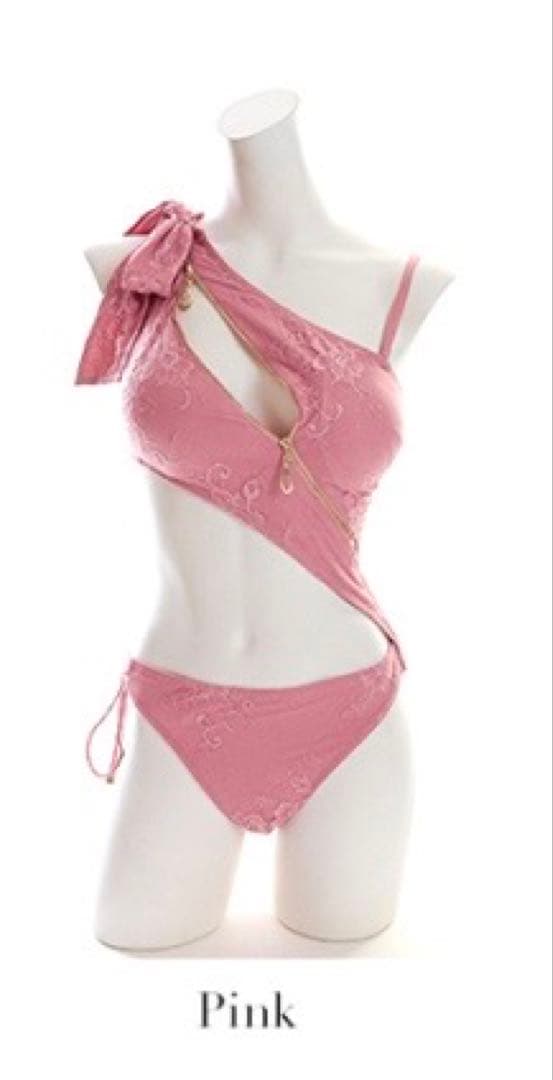 【完売品】ROBE de FLEURS Glossy Lacy zip 水着