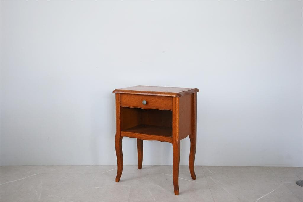 フランスアンティーク猫脚ナイトテーブル/木製キャビネット机飾り棚(82-5)