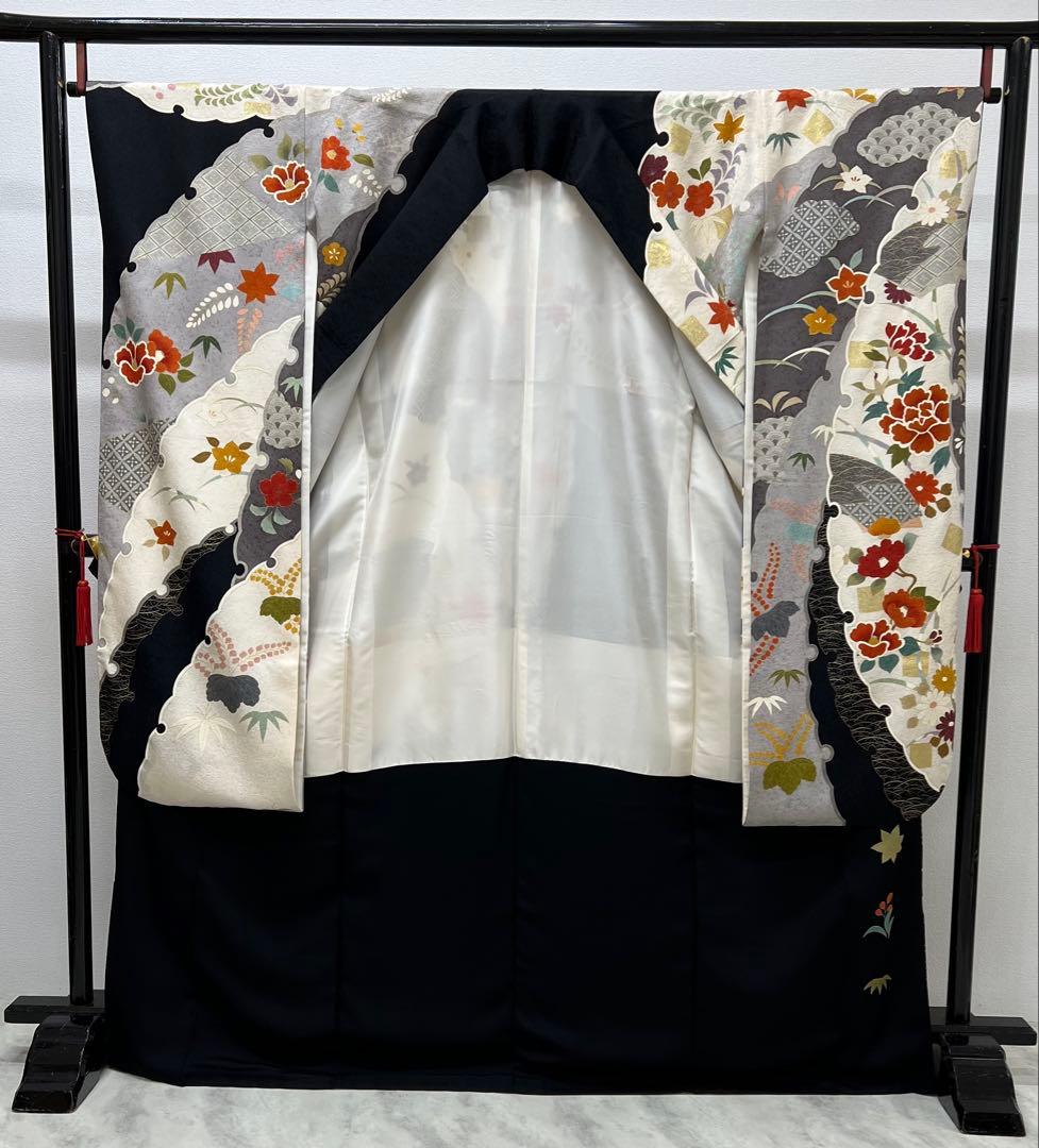 振り袖　フルセット　長襦袢付　成人式　金彩加工　刺繍入り　くすみカラー　693