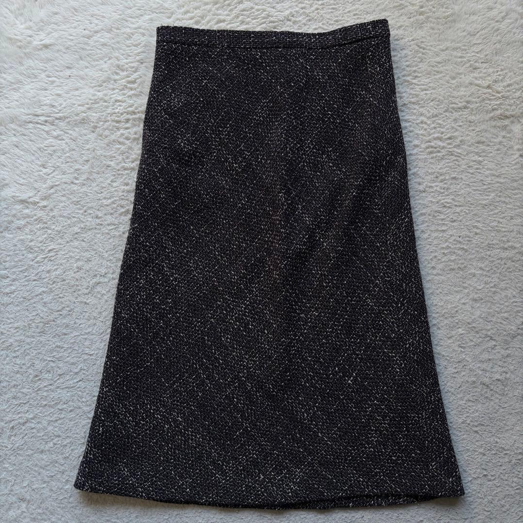 【美品】マックスマーラ スカートセットアップ ツイード ウール ブラウン系 L