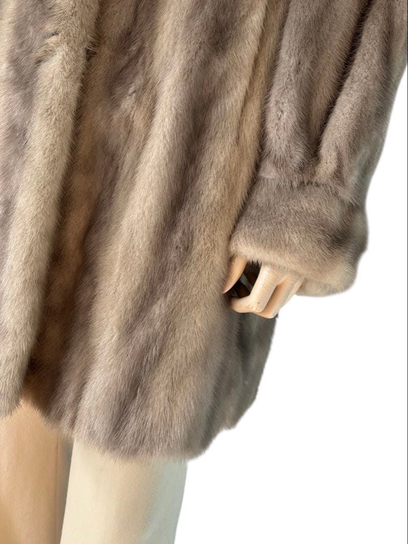 LONDON LABEL ミンク 毛皮 高級ロングコート M相当