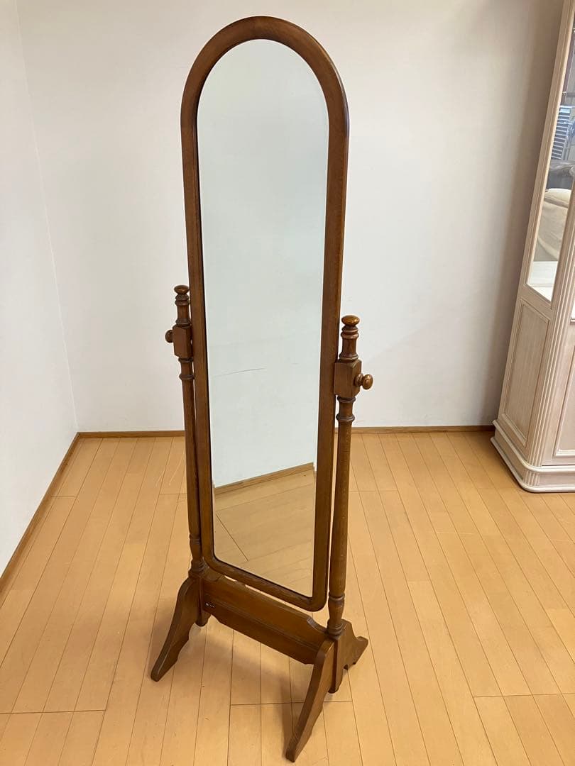 カリモク　コロニアル　姿見　ミラー　ヴィンテージ