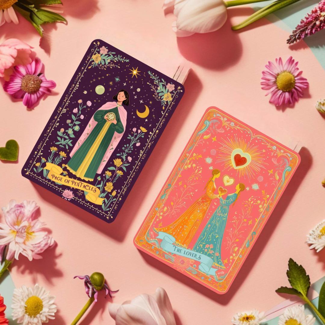 【正規品タロットカード】希少レア！鮮やかなパステルカラーの花×夢美麗アートデッキ