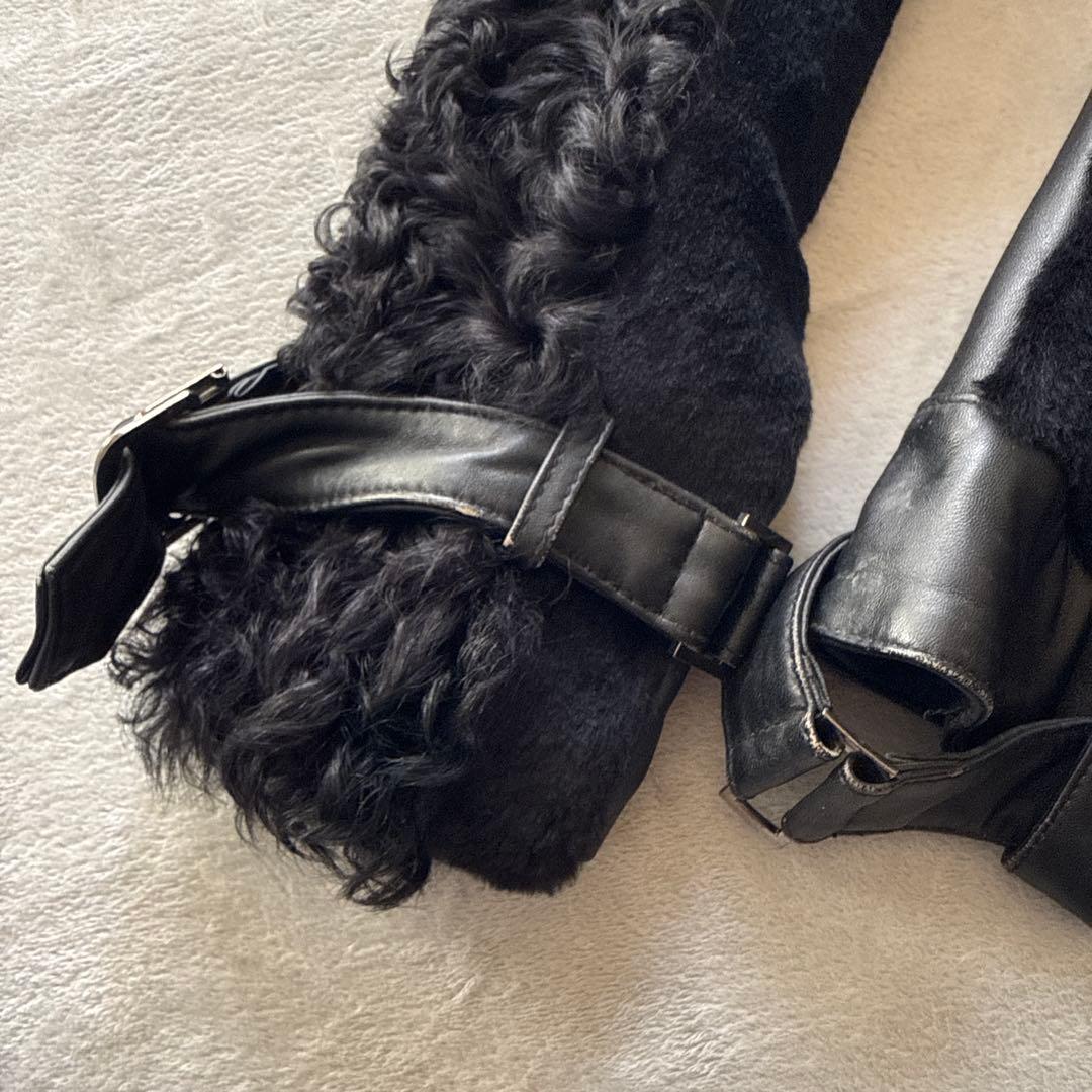 Pin Curl【S-M相当】 リアルファー＆ラムレザー ライダースジャケット