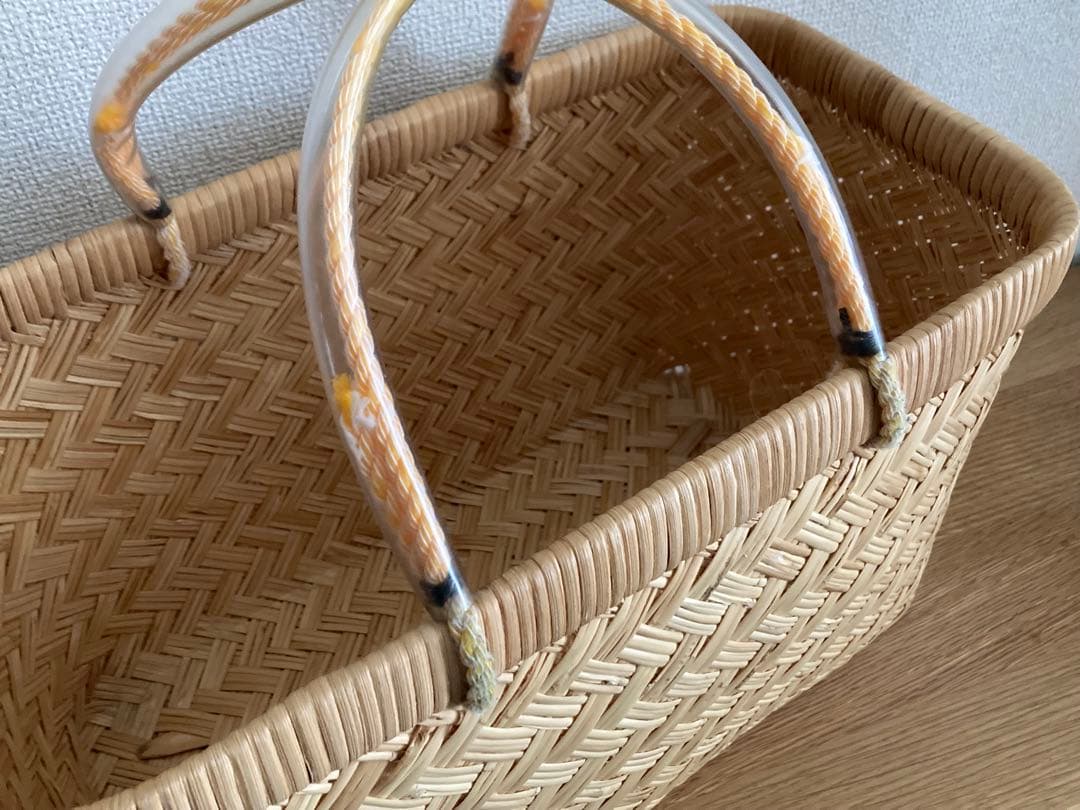 【くるもえ】松野屋　篠竹市場カゴ　中サイズ【日本製】
