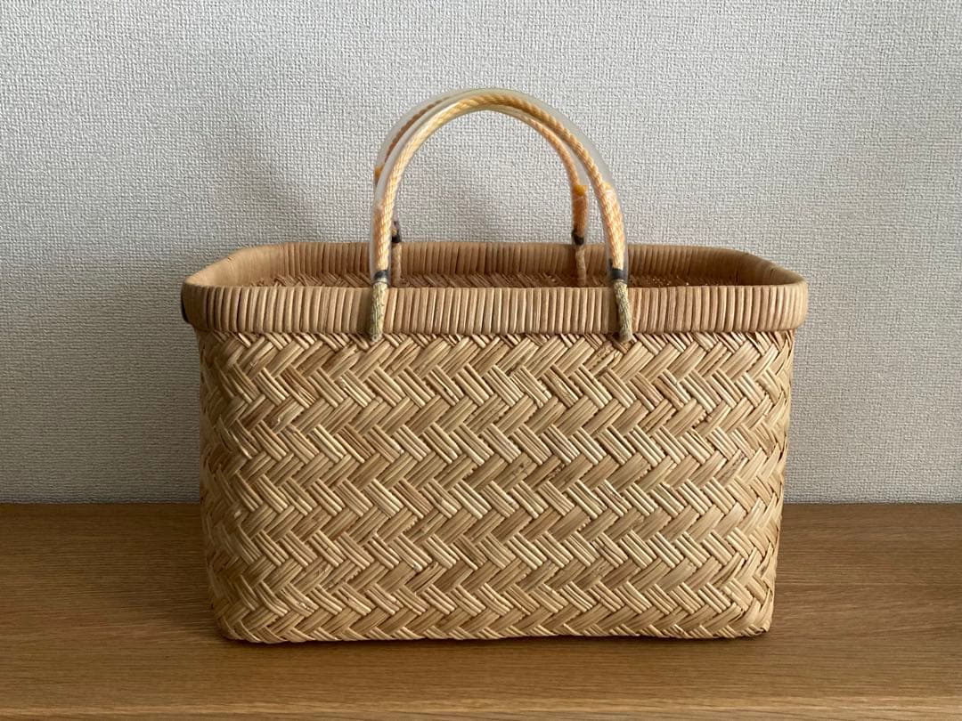 【くるもえ】松野屋　篠竹市場カゴ　中サイズ【日本製】
