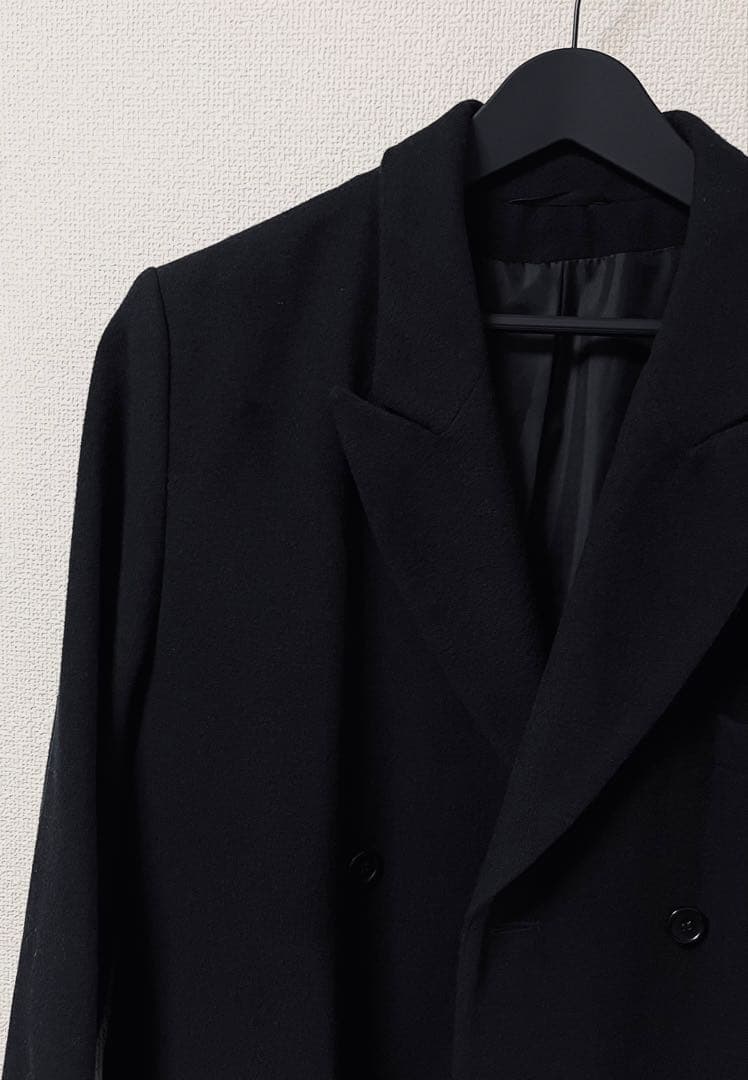 古着 canda 黒 ブラック ダブルブレスト ロングコート