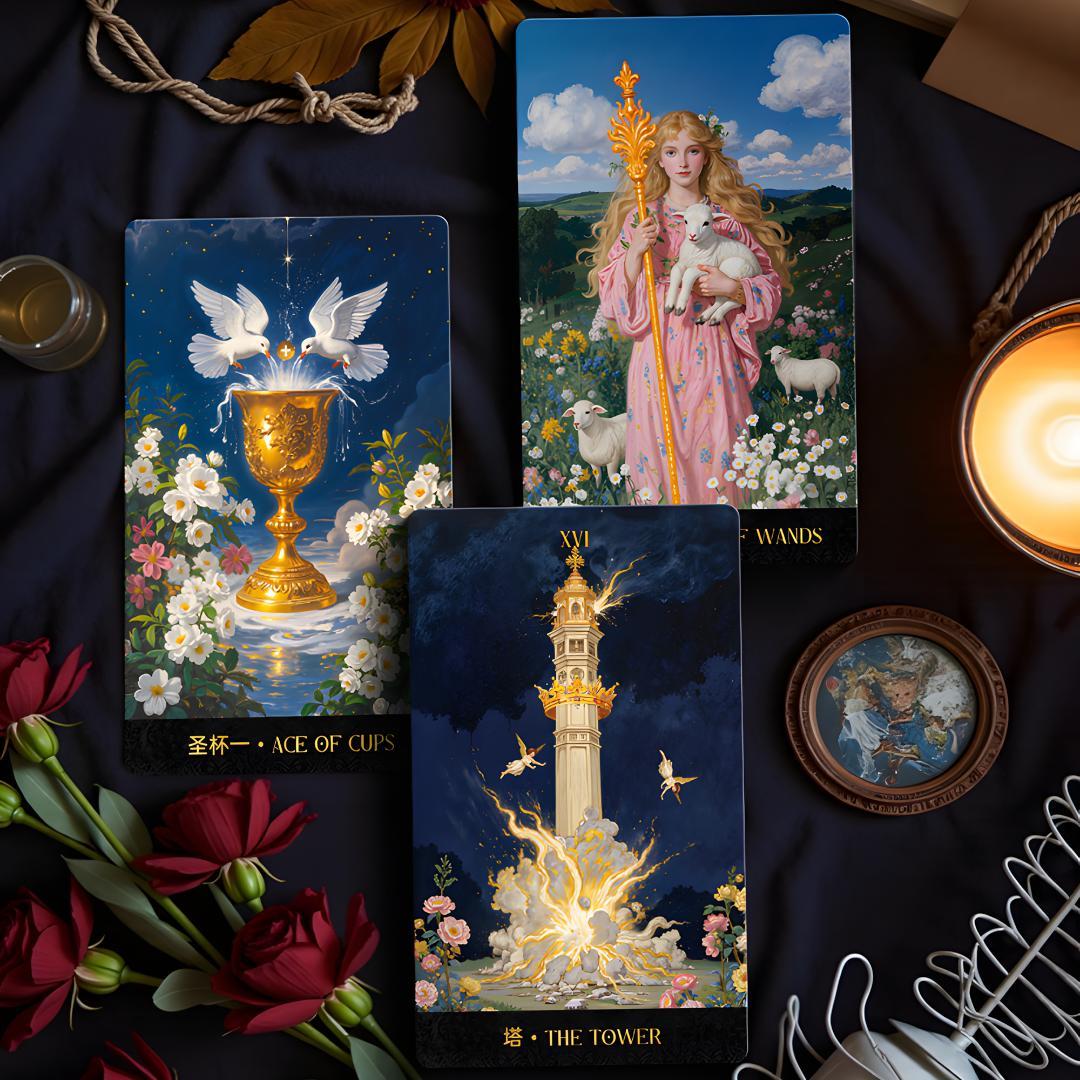 【正規品タロットカード】ロマンティック×中世×神秘の世界観のデッキ／ポータブル