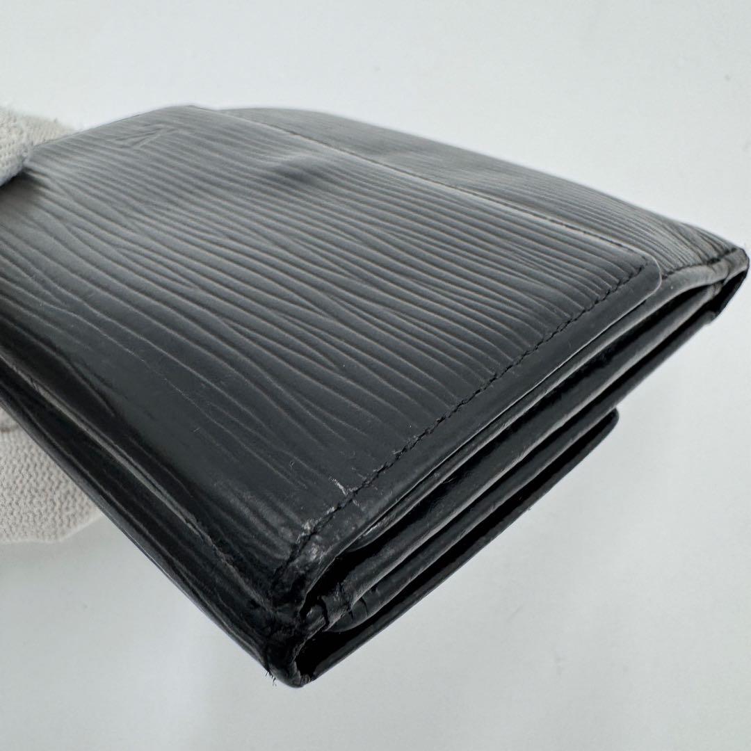 ルイ ヴィトン エピ ポルトモネ ビエ カルトクレディ レザー 3つ折財布 黒