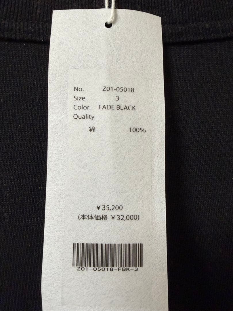 COMOLI コットンジャージ ベースボールTシャツ size 3