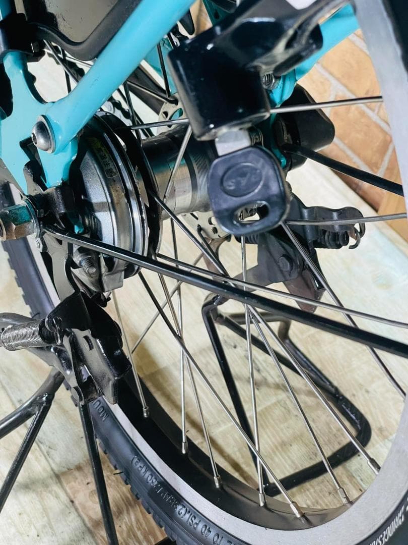 激レアブルー系 ヤマハ バビー 子供乗せ電動アシスト自転車 H1696