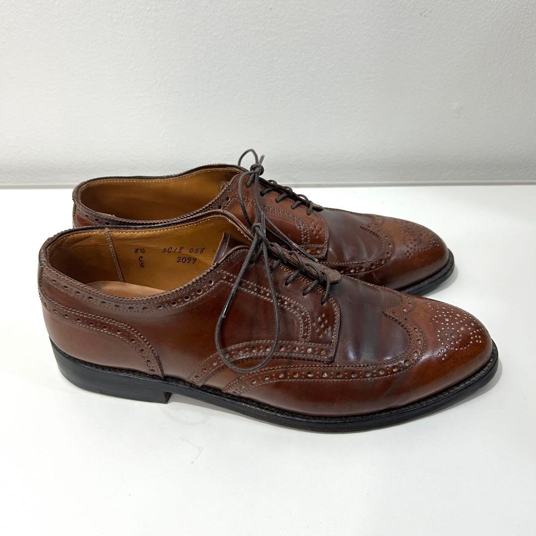 オールデン2099 usa製 8.5Eロングウイングチップ ウイスキーコードバン