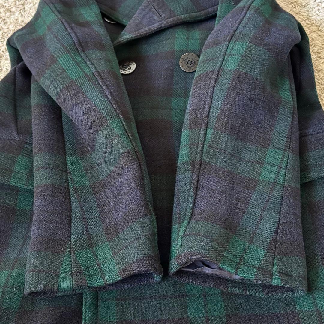 【美品✨】ポロラルフローレン　Pコート　チェック　ウール　ダブル　Ｌ　グリーン