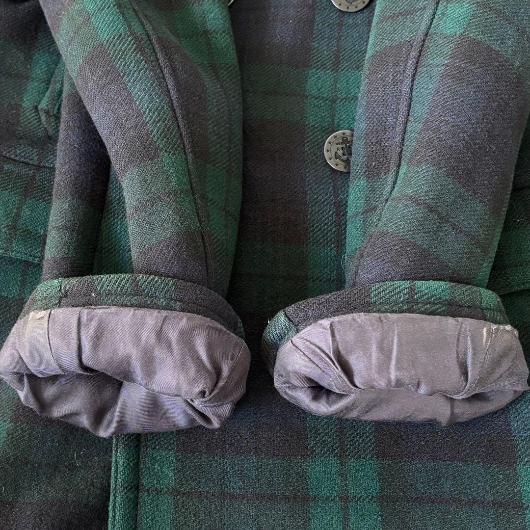 【美品✨】ポロラルフローレン　Pコート　チェック　ウール　ダブル　Ｌ　グリーン