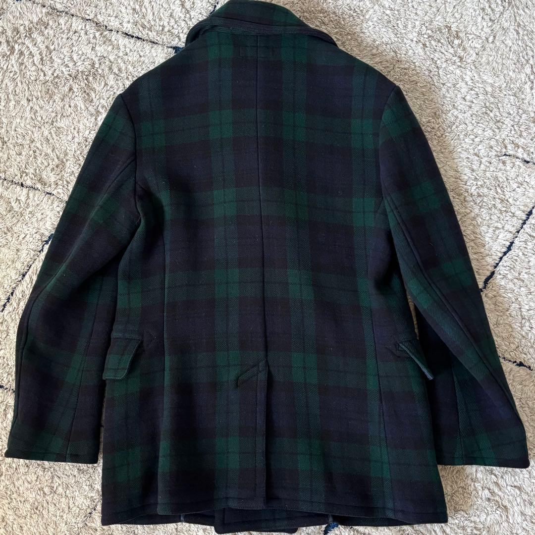 【美品✨】ポロラルフローレン　Pコート　チェック　ウール　ダブル　Ｌ　グリーン