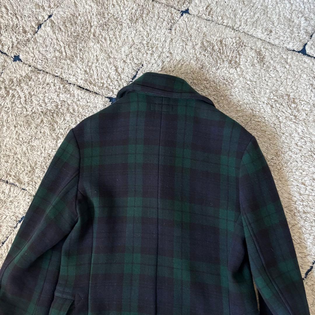 【美品✨】ポロラルフローレン　Pコート　チェック　ウール　ダブル　Ｌ　グリーン