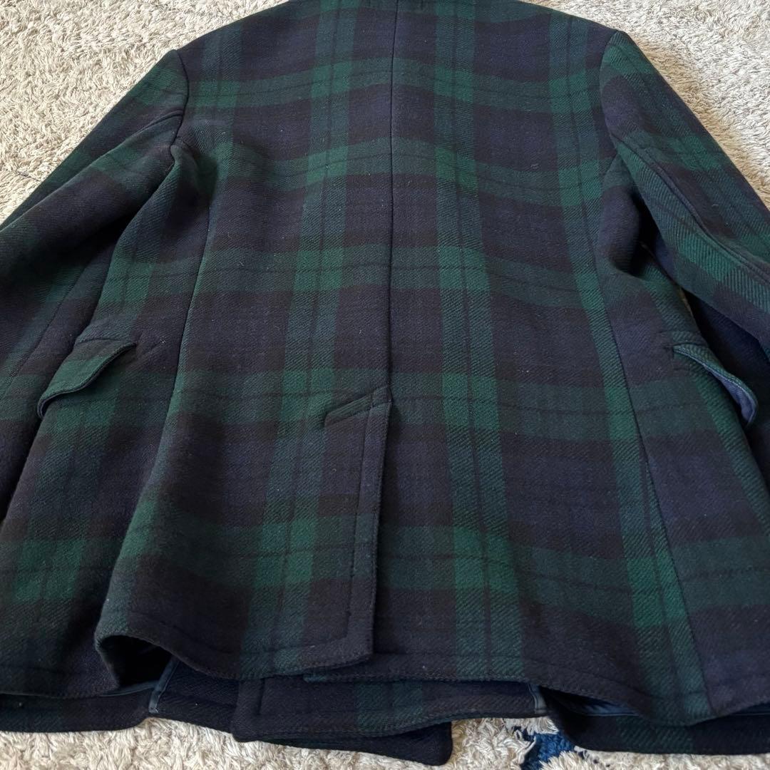 【美品✨】ポロラルフローレン　Pコート　チェック　ウール　ダブル　Ｌ　グリーン