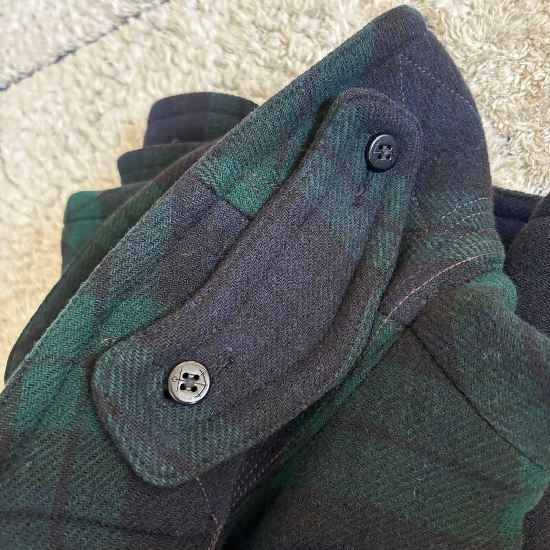 【美品✨】ポロラルフローレン　Pコート　チェック　ウール　ダブル　Ｌ　グリーン