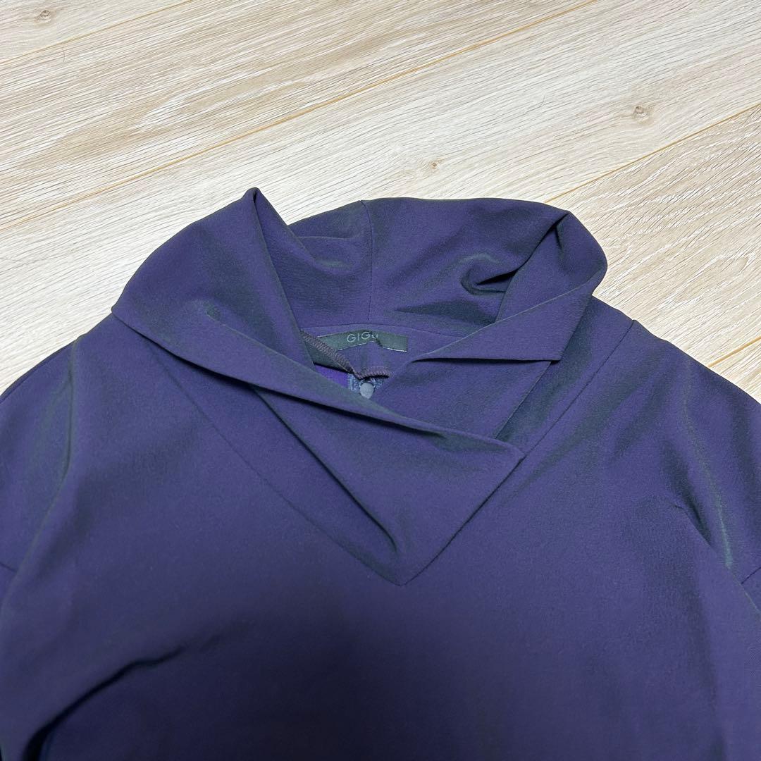 GIGLI ジリ　ロングワンピース　七分袖　タイト　紫　38