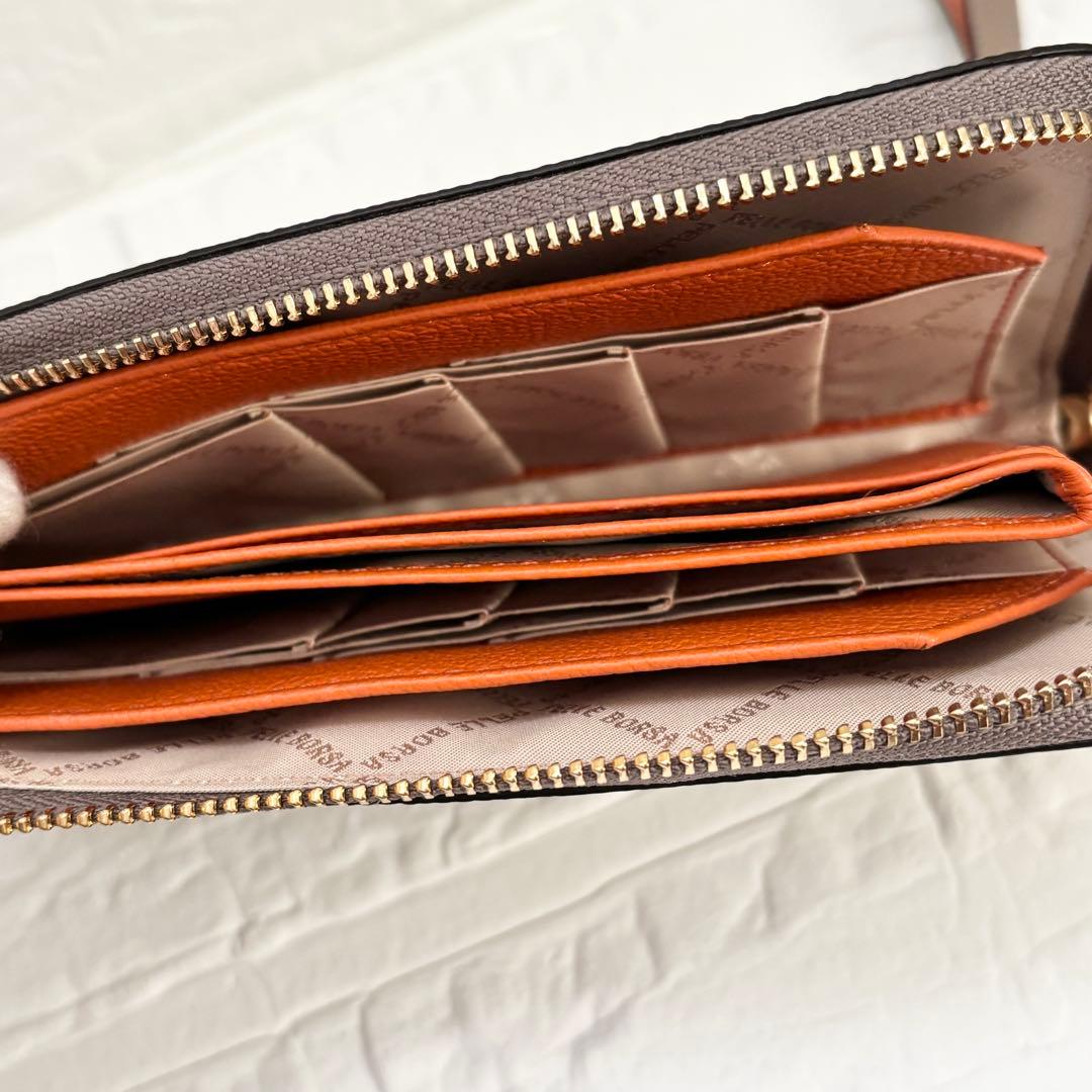 PELLE BORSA 本革 L字ファスナー長財布 未使用 タグ付　トープ