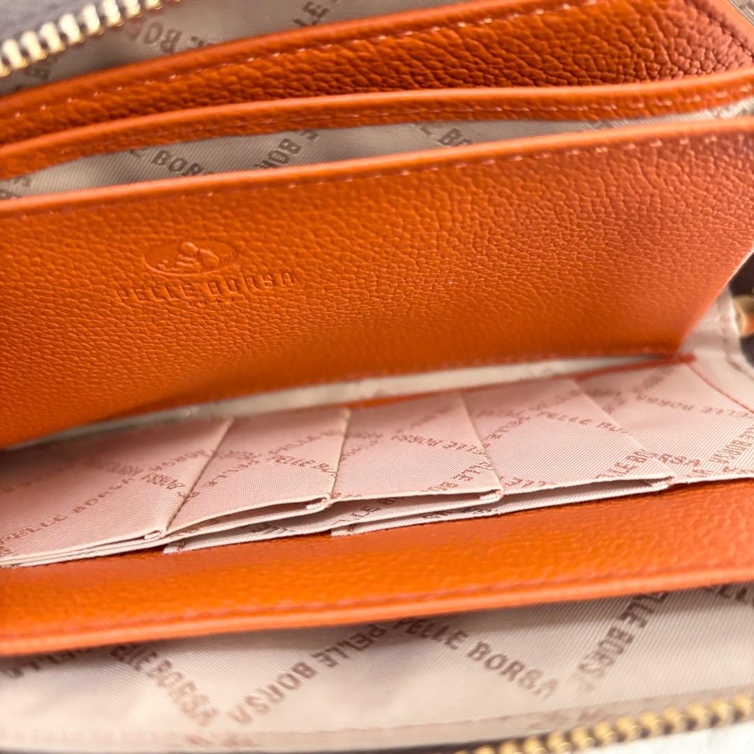 PELLE BORSA 本革 L字ファスナー長財布 未使用 タグ付　トープ