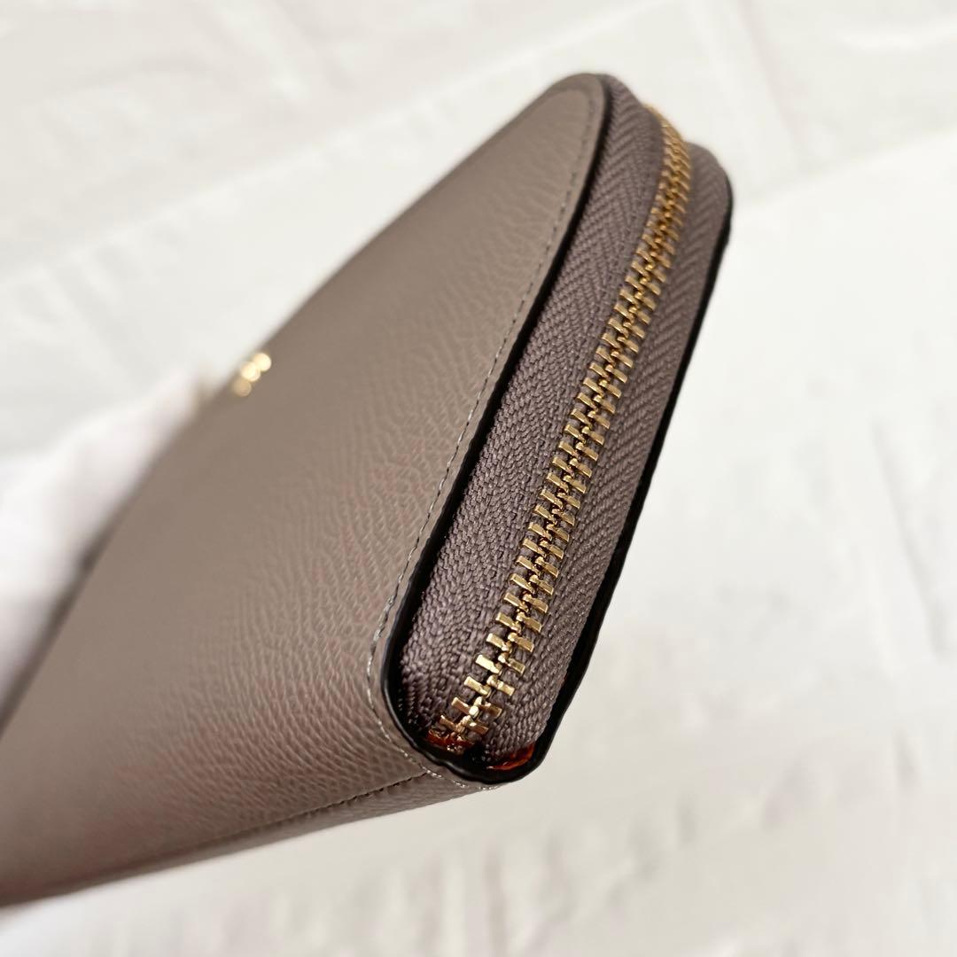 PELLE BORSA 本革 L字ファスナー長財布 未使用 タグ付　トープ