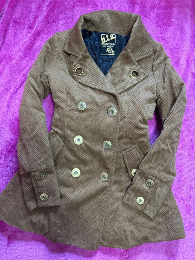 d.i.a. ブラウン コーデュロイ ダブルブレストピーコート