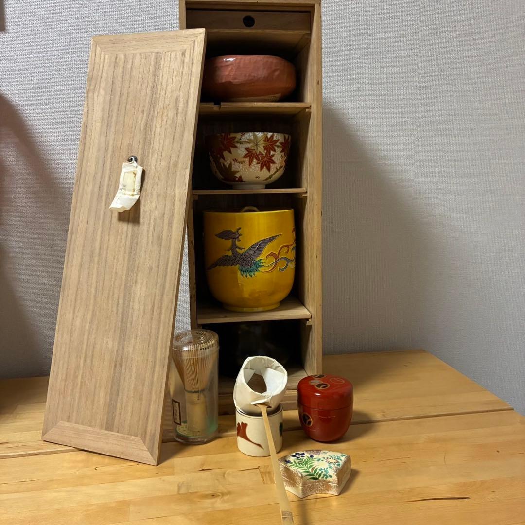 あー 　桐短冊箱茶道具一式セット❣️