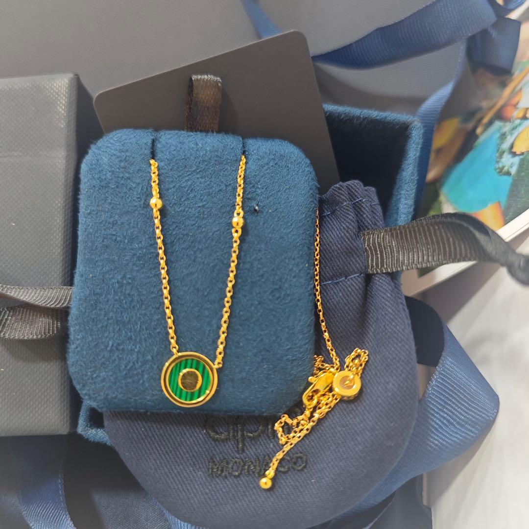 apm Monaco グリーンゴールドネックレス