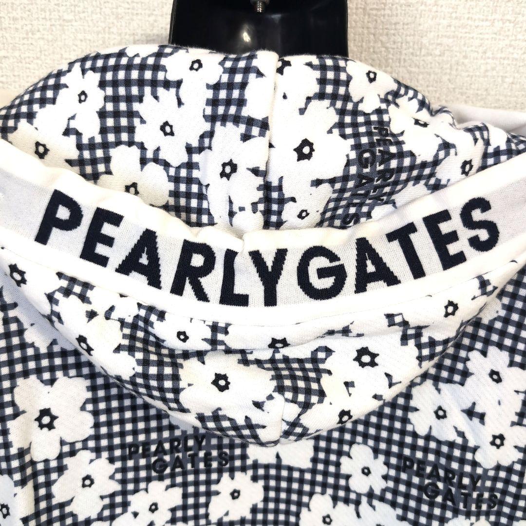 el16 PEARLY GATES 花柄 チェック パーカー レディースL相当