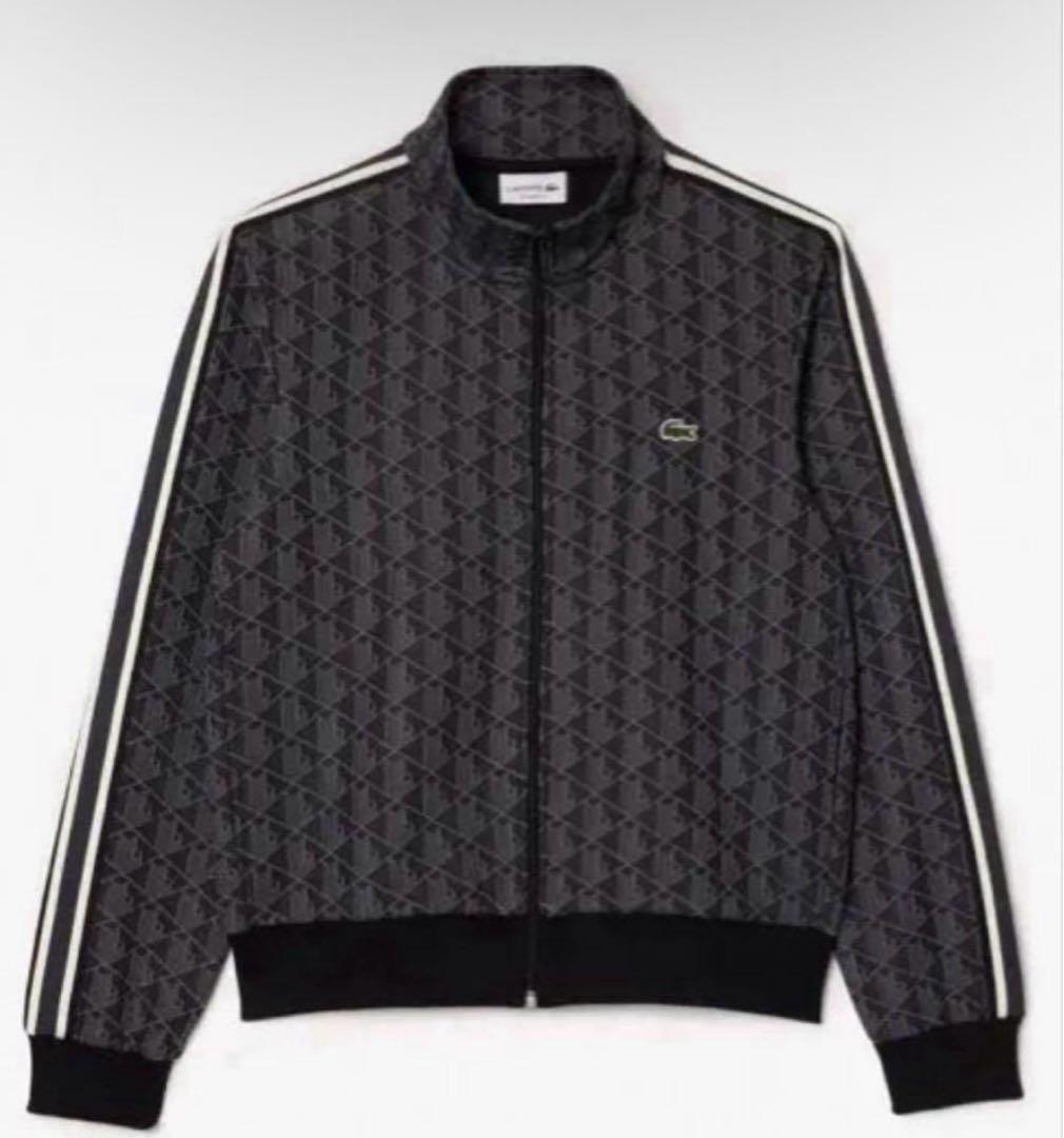 LACOSTE ブラック モノグラムトラックジャケット