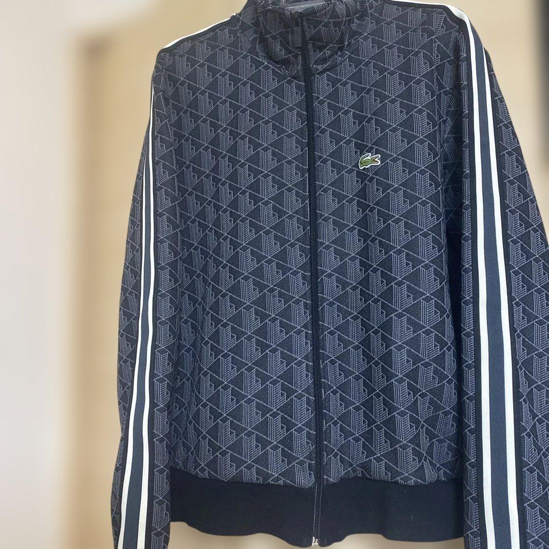 LACOSTE ブラック モノグラムトラックジャケット