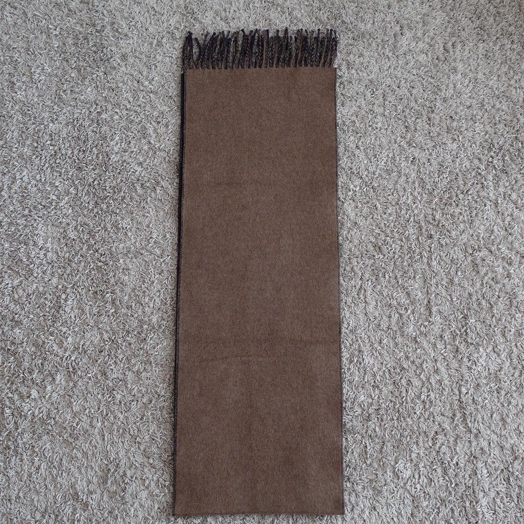 極美品✤エルメス マフラー フラワーモチーフブラウン×ネイビー ユニセックス