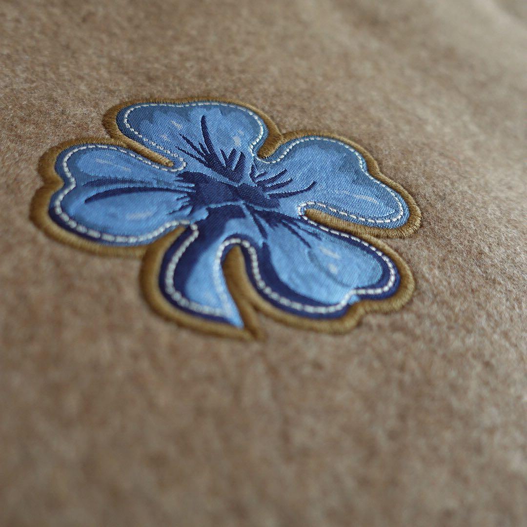 極美品✤エルメス マフラー フラワーモチーフブラウン×ネイビー ユニセックス